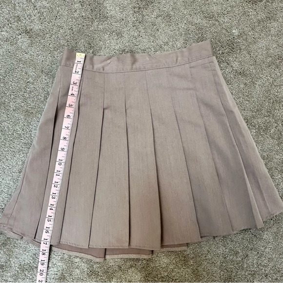 Loness Pleated Preppy Schoolgirl Academia Tennis Skirt Tan Camel Large - Picture 7 of 9